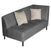 Diva Recamier Heitor 140cm Lado Esquerdo Linho Cinza Escuro - Amarena Móveis