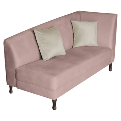 Diva Recamier Heitor 140cm Lado Esquerdo Linho Rosê - Amarena Móveis