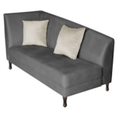 Diva Recamier Heitor 160cm Lado Direito Linho Cinza Escuro - Amarena Móveis