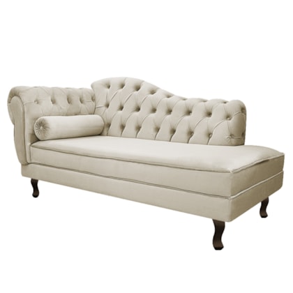Diva Recamier Juliana 130cm Lado Direito Linho Bege - Amarena Móveis
