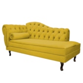 Diva Recamier Juliana 130cm Lado Direito Suede Amarelo - Amarena Móveis