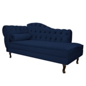 Diva Recamier Juliana 130cm Lado Direito Suede Azul Marinho - Amarena Móveis