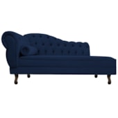 Diva Recamier Juliana 130cm Lado Direito Suede Azul Marinho - Amarena Móveis