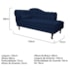 Diva Recamier Juliana 130cm Lado Direito Suede Azul Marinho - Amarena Móveis