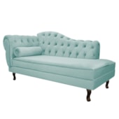 Diva Recamier Juliana 130cm Lado Direito Suede Azul Tiffany - Amarena Móveis