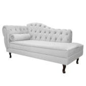 Diva Recamier Juliana 130cm Lado Direito Suede Branco - Amarena Móveis