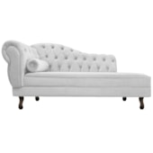 Diva Recamier Juliana 130cm Lado Direito Suede Branco - Amarena Móveis