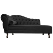 Diva Recamier Juliana 130cm Lado Direito Suede Preto - Amarena Móveis