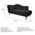 Diva Recamier Juliana 130cm Lado Direito Suede Preto - Amarena Móveis