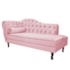 Diva Recamier Juliana 130cm Lado Direito Suede Rosa Bebê - Amarena Móveis