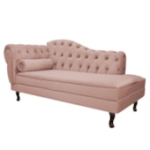 Diva Recamier Juliana 130cm Lado Direito Suede Rosê - Amarena Móveis