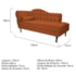 Diva Recamier Juliana 130cm Lado Direito Suede Terracota - Amarena Móveis
