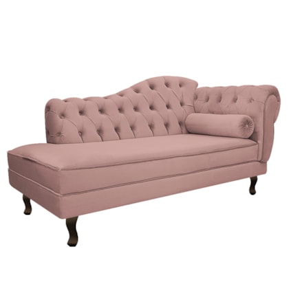 Diva Recamier Juliana 130cm Lado Esquerdo Linho Rosê - Amarena Móveis