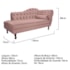 Diva Recamier Juliana 130cm Lado Esquerdo Linho Rosê - Amarena Móveis