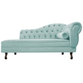 Diva Recamier Juliana 130cm Lado Esquerdo Suede Azul Tiffany - Amarena Móveis