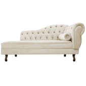 Diva Recamier Juliana 130cm Lado Esquerdo Suede Bege - Amarena Móveis