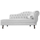 Diva Recamier Juliana 130cm Lado Esquerdo Suede Branco - Amarena Móveis
