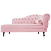 Diva Recamier Juliana 130cm Lado Esquerdo Suede Rosa Bebê - Amarena Móveis
