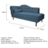 Divã Recamier Juliana Lado Direito 120 cm Linho Azul Royal - Amarena Móveis