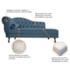 Divã Recamier Juliana Lado Direito 120 cm Linho Azul Royal - Amarena Móveis
