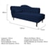 Divã Recamier Juliana Lado Direito 120 cm Suede Azul Marinho - Amarena Móveis