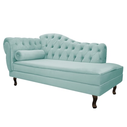 Divã Recamier Juliana Lado Direito 120 cm Suede Azul Tiffany - Amarena Móveis