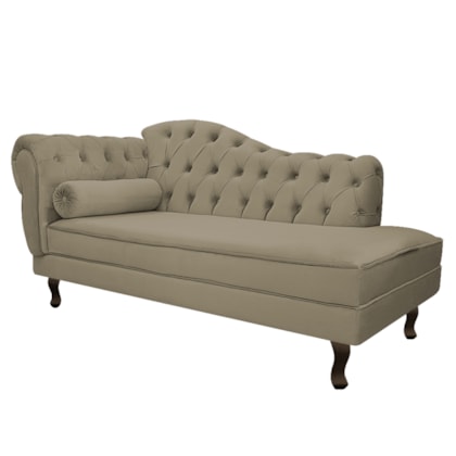 Divã Recamier Juliana Lado Direito 120 cm Suede Cappuccino - Amarena Móveis