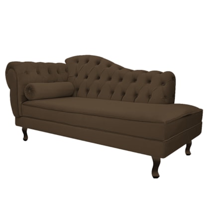 Divã Recamier Juliana Lado Direito 120 cm Suede Marrom - Amarena Móveis