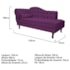 Divã Recamier Juliana Lado Direito 120 cm Suede Roxo - Amarena Móveis
