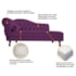 Divã Recamier Juliana Lado Direito 120 cm Suede Roxo - Amarena Móveis