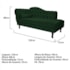 Divã Recamier Juliana Lado Direito 120 cm Suede Verde - Amarena Móveis