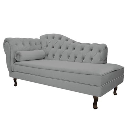Divã Recamier Juliana Lado Direito 120cm Corano Cinza - Amarena Móveis
