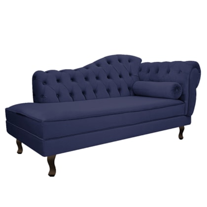Divã Recamier Juliana Lado Esquerdo 120 cm Corano  Azul Marinho - Amarena Móveis
