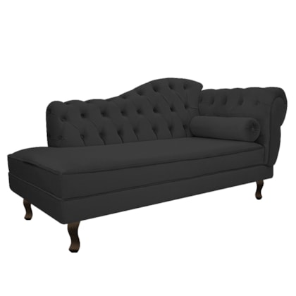 Divã Recamier Juliana Lado Esquerdo 120 cm Corano Preto - Amarena Móveis