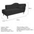 Divã Recamier Juliana Lado Esquerdo 120 cm Corano Preto - Amarena Móveis