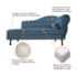 Divã Recamier Juliana Lado Esquerdo 120 cm Linho Azul Royal - Amarena Móveis