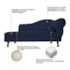 Divã Recamier Juliana Lado Esquerdo 120cm Suede Azul Marinho - Amarena Móveis
