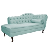 Divã Recamier Juliana Lado Esquerdo 120cm Suede Azul Tiffany - Amarena Móveis