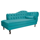 Divã Recamier Juliana Lado Esquerdo 120cm Suede Azul Turquesa - Amarena Móveis