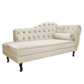 Divã Recamier Juliana Lado Esquerdo 120cm Suede Bege - Amarena Móveis