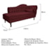 Divã Recamier Juliana Lado Esquerdo 120cm Suede Bordo - Amarena Móveis