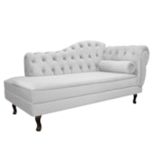 Divã Recamier Juliana Lado Esquerdo 120cm Suede Branco - Amarena Móveis