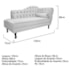 Divã Recamier Juliana Lado Esquerdo 120cm Suede Branco - Amarena Móveis