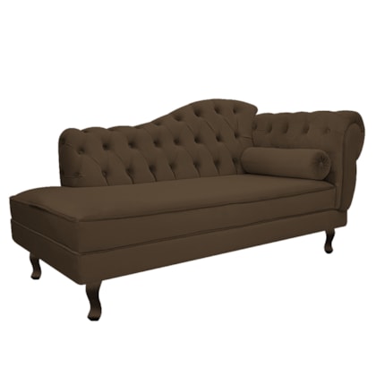 Divã Recamier Juliana Lado Esquerdo 120cm Suede Marrom - Amarena Móveis