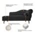 Divã Recamier Juliana Lado Esquerdo 120cm Suede Preto - Amarena Móveis