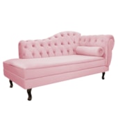 Divã Recamier Juliana Lado Esquerdo 120cm Suede Rosa Bebe - Amarena Móveis
