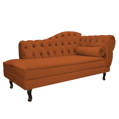 Divã Recamier Juliana Lado Esquerdo 120cm Suede Terracota - Amarena Móveis