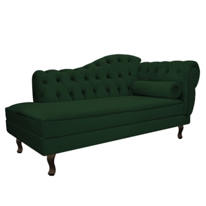 Divã Recamier Juliana Lado Esquerdo 120cm Suede Verde - Amarena Móveis