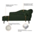 Divã Recamier Juliana Lado Esquerdo 120cm Suede Verde - Amarena Móveis