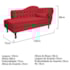 Divã Recamier Juliana Lado Esquerdo 120cm Suede Vermelho - Amarena Móveis